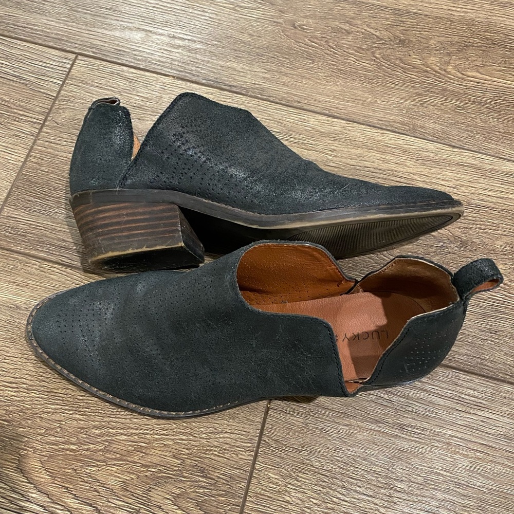 Lucky Brand Stacked Heel Bootie